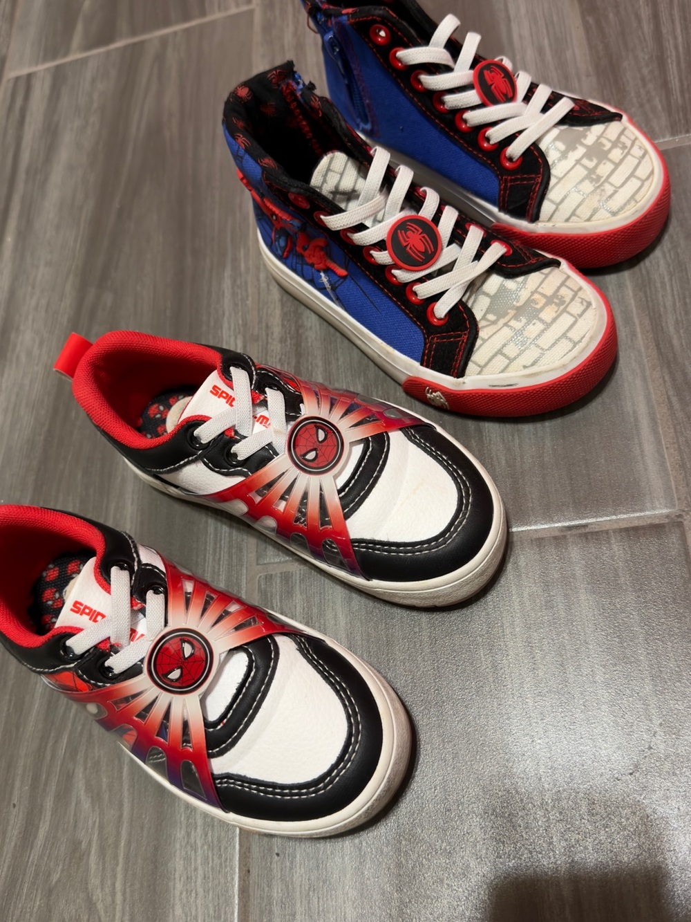Spiderman Kids Red, Black, White & Blue Character Sneakers